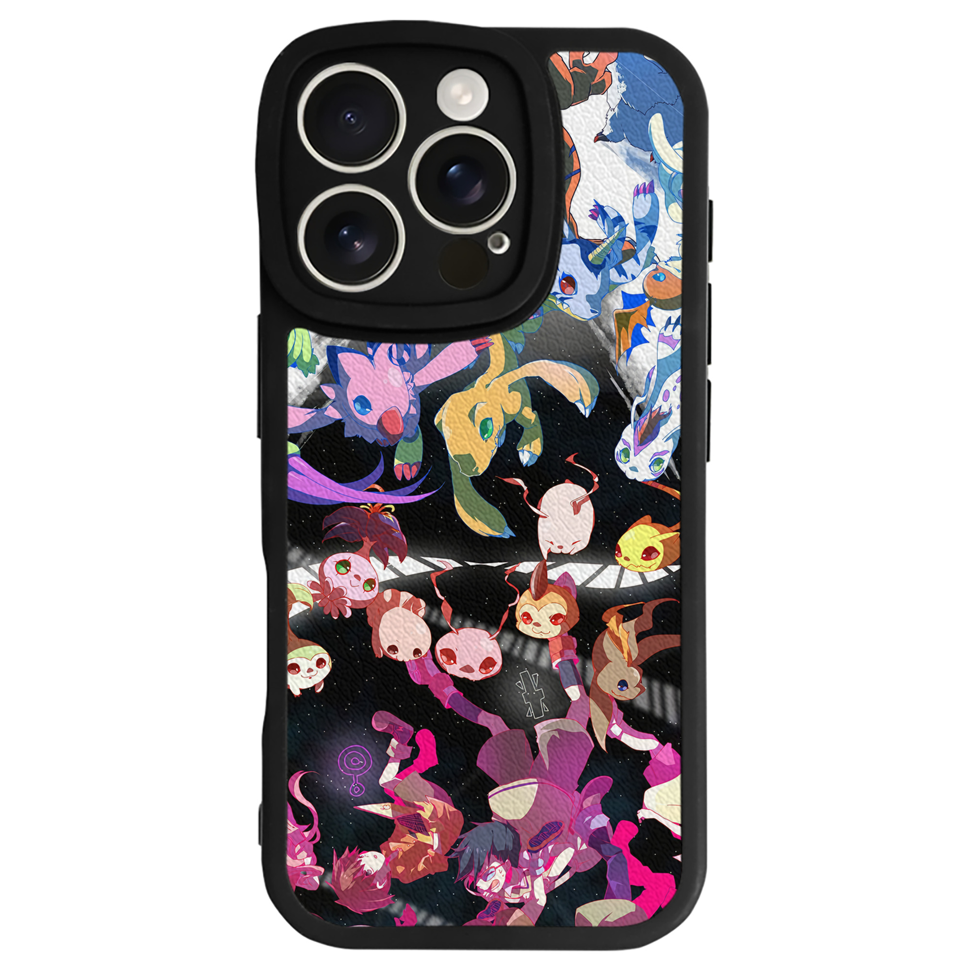 （画像用） Digimon デジタルモンスター/デジモン 【iPhone 16シリーズ対応】シリコンスマホケース（レザー調） 材質：シリコン